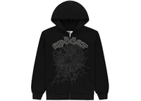Sp5der OG Web V2 Rhinestone Zip Up Black