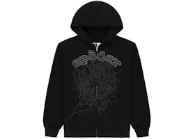 Sp5der OG Web V2 Rhinestone Zip Up Black
