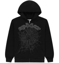 Sp5der OG Web V2 Rhinestone Zip Up Black