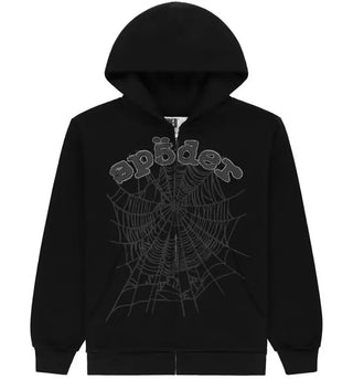 Sp5der OG Web V2 Rhinestone Zip Up Black - authentic Sp5der product