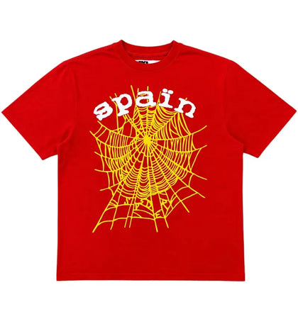 Sp5der Spain T-shirt Red - authentic Sp5der apparel