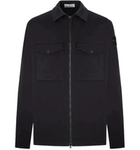 Stone Island 1200010 Zip-up with Chest Pockets Overshirt Black