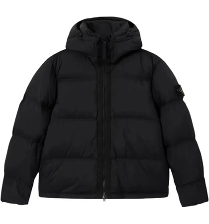 Stone Island 4100013 Tear Resistant with Detachable Hood Down Jacket Black - authentic Stone Island apparel