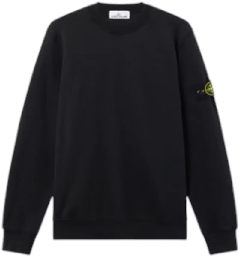 Stone Island 6100060 Organic Cotton Fleece Crewneck Black - vue 360
