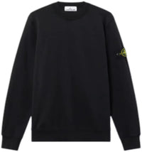 Stone Island 6100060 Organic Cotton Fleece Crewneck Black