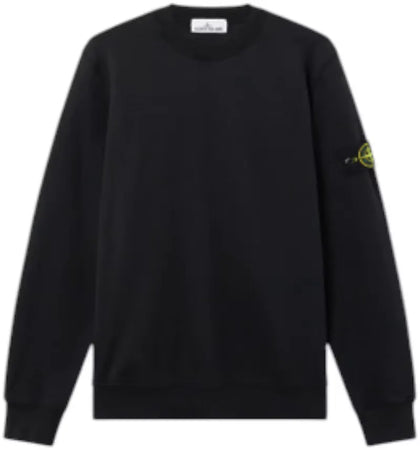 Stone Island 6100060 Organic Cotton Fleece Crewneck Black - authentic Stone Island product