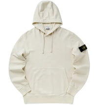 Stone Island 6100062 Organic Cotton Fleece Regular Fit Hooded Sweatshirt Ivory
