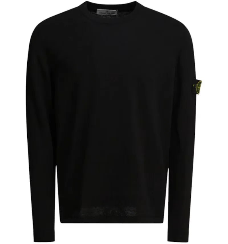 Stone Island Crewneck Logo Sweater Black - vue 360
