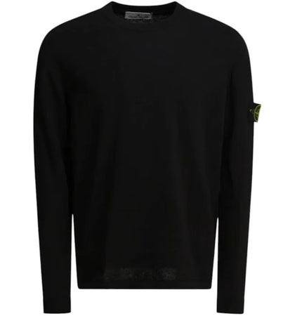 Stone Island Crewneck Logo Sweater Black - authentic Stone Island apparel