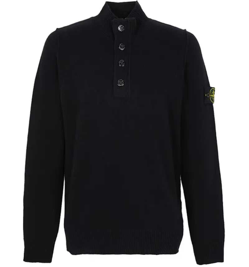 Stone Island Half Zip Up Sweater Black - vue 360