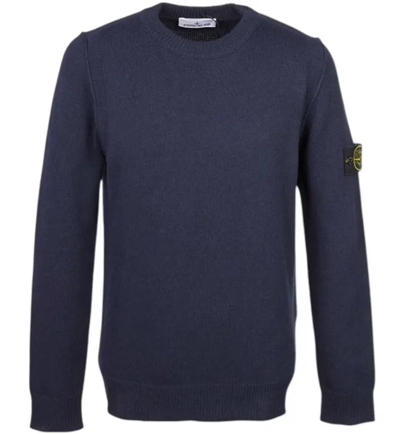 Stone Island Lambswool Crewneck Sweater Navy - vue 360