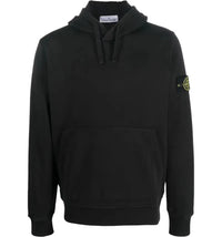Stone Island Logo Hooded Sweater Black