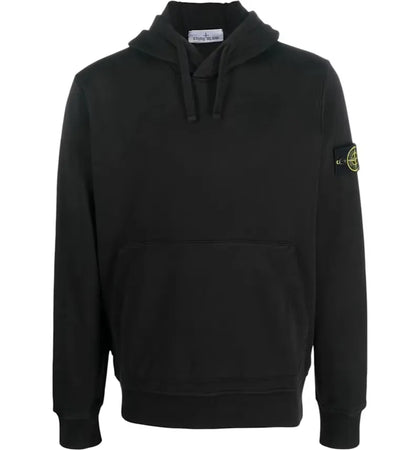 Stone Island Logo Hooded Sweater Black - authentic Stone Island apparel