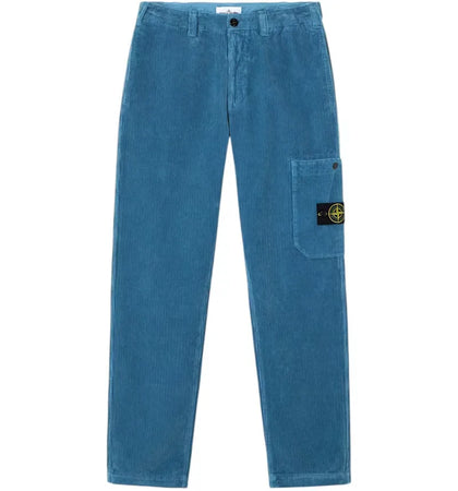 Stone Island Organic Cotton Corduroy 800 3100039 Pants Steel Blue - authentic Stone Island apparel