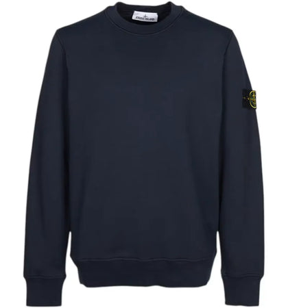 Stone Island Organic Cotton Fleece Crewneck Navy - authentic Stone Island product