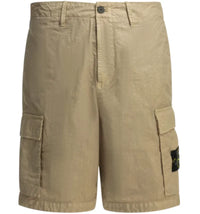 Stone Island Organic Look Cargo Shorts Beige