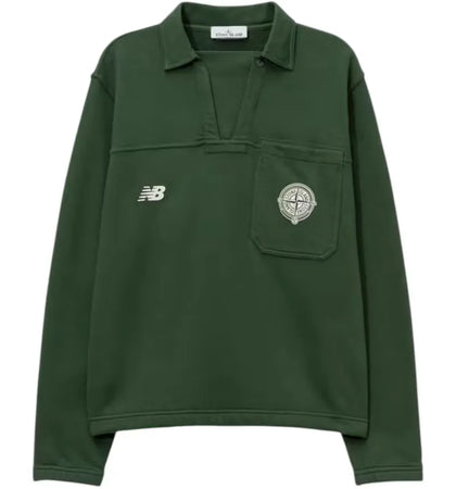 Stone Island x New Balance Long Sleeved Polo Shirt Juniper - authentic Stone Island apparel