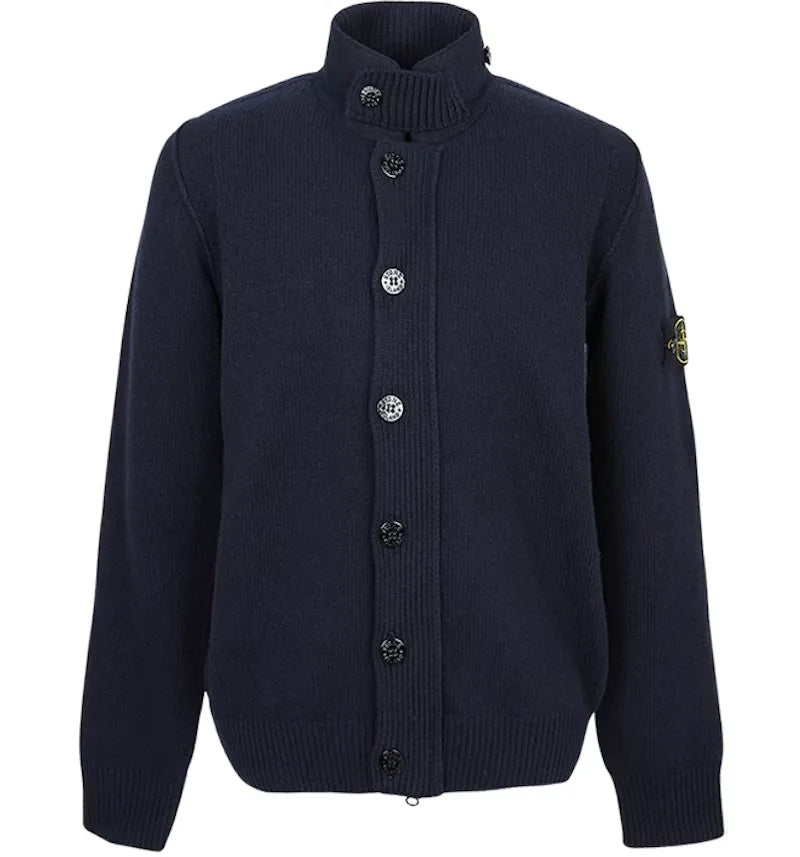 Stone Island Zip Up Cardigan Navy - vue 360