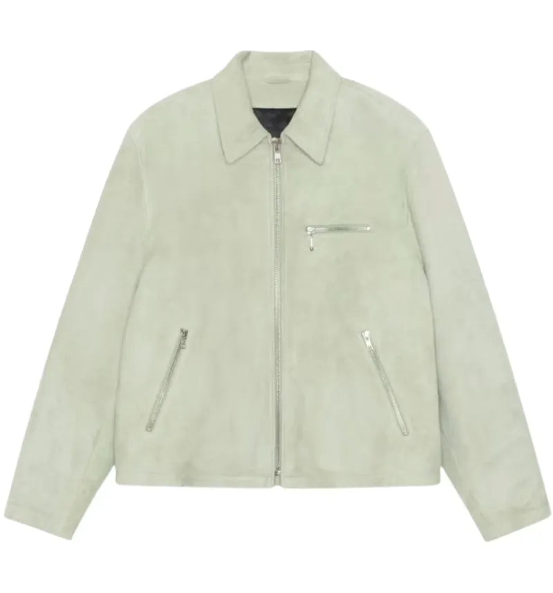 Stussy Bing Suede Jacket Green Tea - vue 360