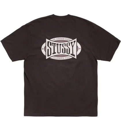Stussy Champion Oval Pigment Dyed Tee Faded Black - authentic Stussy product