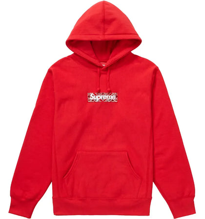 Supreme Bandana Box Logo Hooded Sweatshirt Red - authentic Supreme apparel