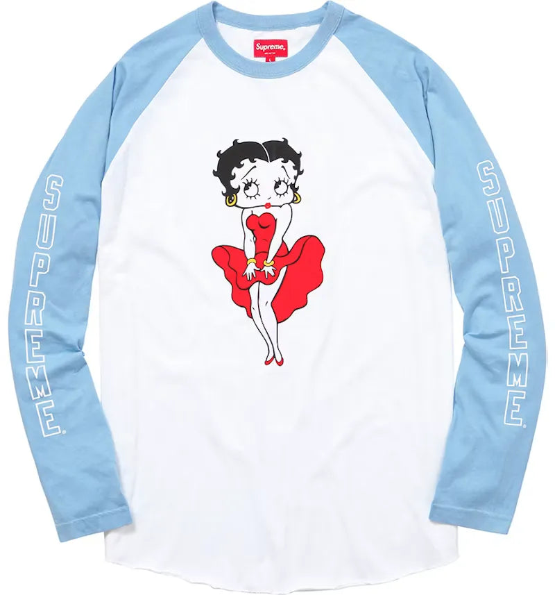Supreme Betty Boop Raglan Light Blue - vue 360