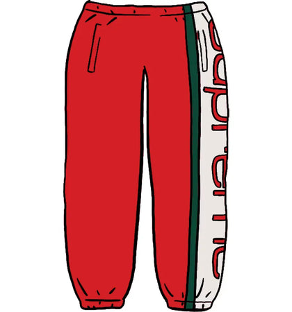 Supreme Big Logo Paneled Sweatpant Red - authentic Supreme product