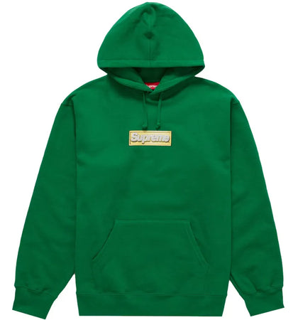 Supreme Bling Box Logo Hooded Sweatshirt Green - authentic Supreme apparel