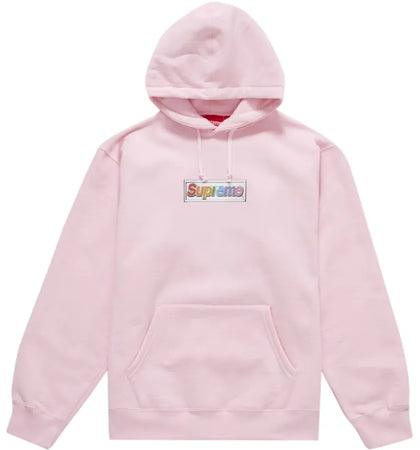 Supreme Bling Box Logo Hooded Sweatshirt Light Pink - authentic Supreme apparel