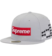 Supreme Bones Box Logo New Era 59Fifty Fitted Hat Grey