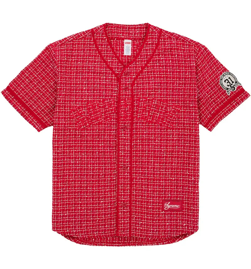 Supreme Boucle Baseball Jersey Red - vue 360