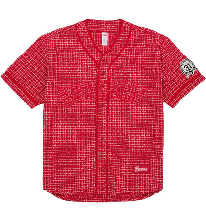 Supreme Boucle Baseball Jersey Red - authentic Supreme apparel
