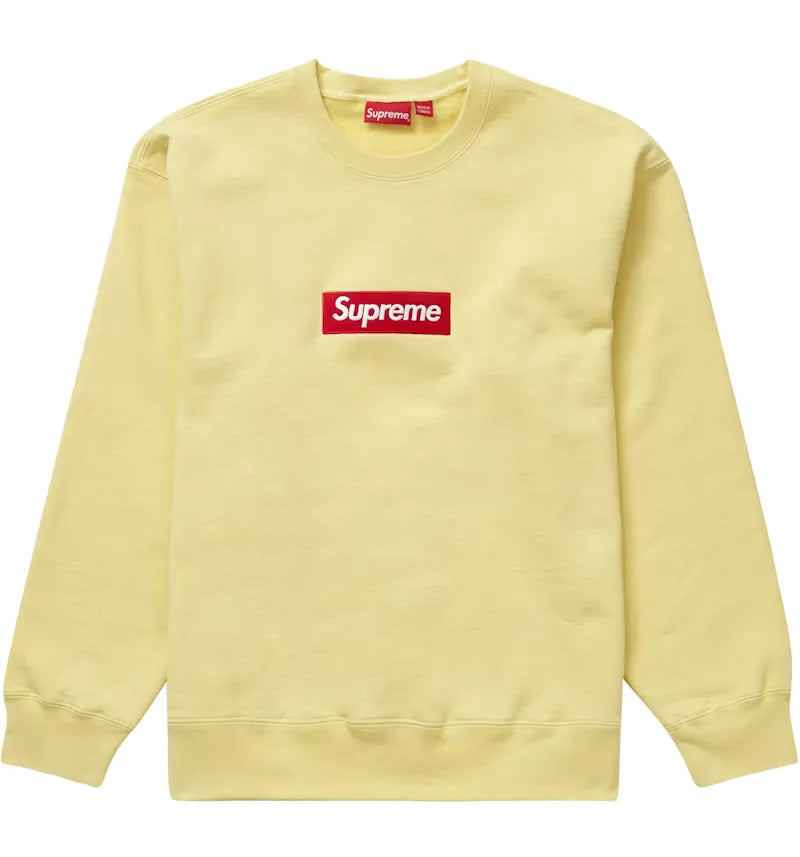 Supreme Box Logo Crewneck (FW22) Pale Yellow - vue 360