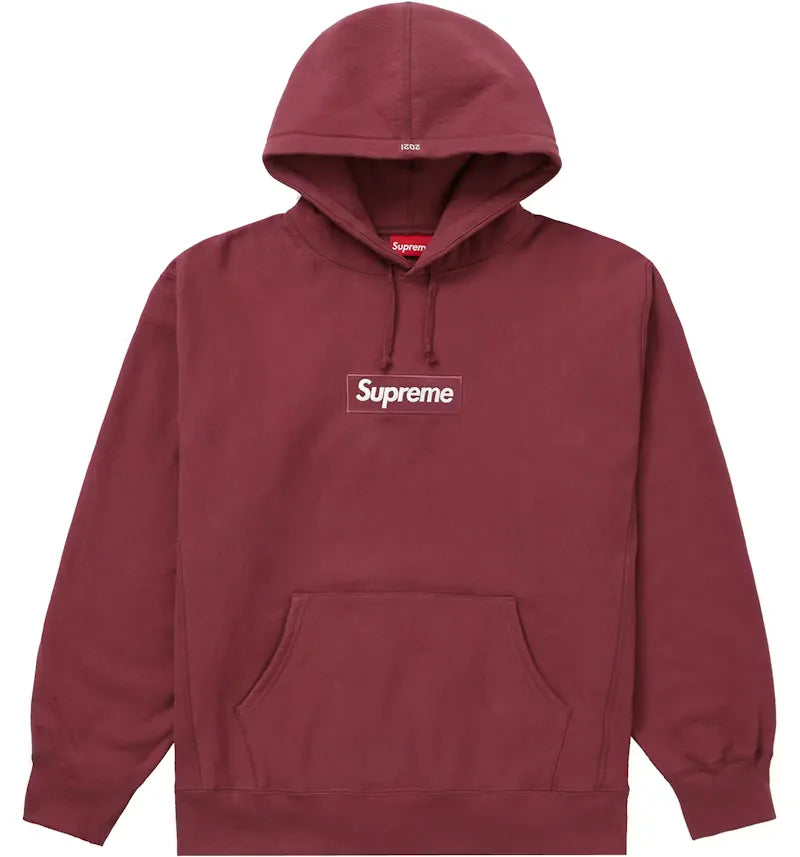 Supreme Box Logo Hooded Sweatshirt (FW21) Plum - vue 360