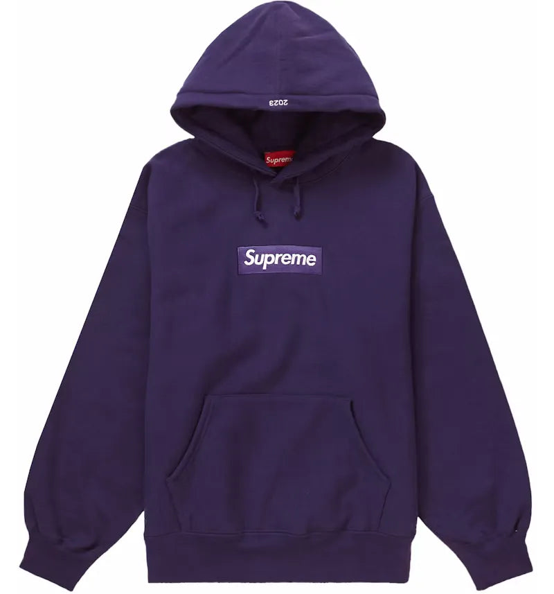 Supreme Box Logo Hooded Sweatshirt (FW23) Dark Purple - vue 360