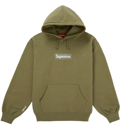 Supreme Box Logo Hooded Sweatshirt (FW25) Light Olive - authentic Supreme apparel