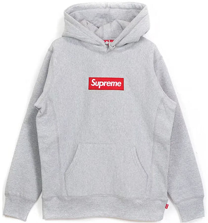 Supreme Box Logo Pullover Hoodie Heather Grey - authentic Supreme apparel