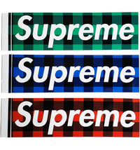 Supreme Buffalo Plaid Box Logo Sticker Set
