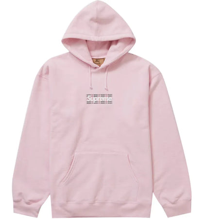 Supreme Burberry Box Logo Hooded Sweatshirt Light Pink - authentic Supreme apparel