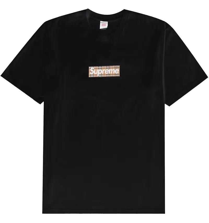 Supreme Burberry Box Logo Tee Black - vue 360