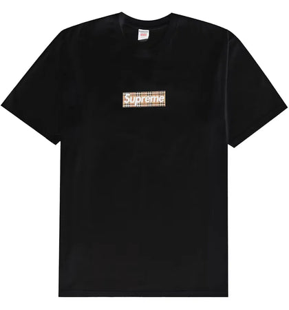 Supreme Burberry Box Logo Tee Black - authentic Supreme product