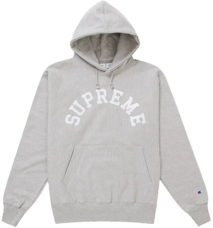 Supreme Champion Hooded Sweatshirt (SS25) Heather Grey - authentic Supreme apparel