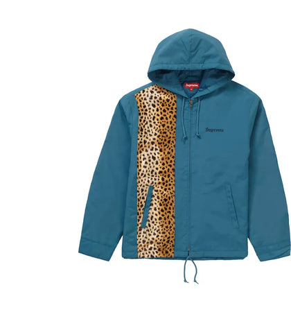Supreme Cheetah Hooded Station Jacket Dark Slate - authentic Supreme apparel
