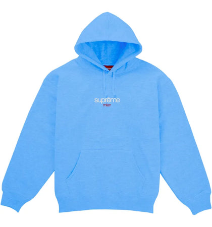 Supreme Classic Logo Milan Shop Hooded Sweatshirt Light Blue - authentic Supreme apparel