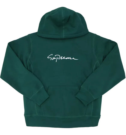 Supreme Classic Script Hooded Sweatshirt Dark Green - authentic Supreme apparel