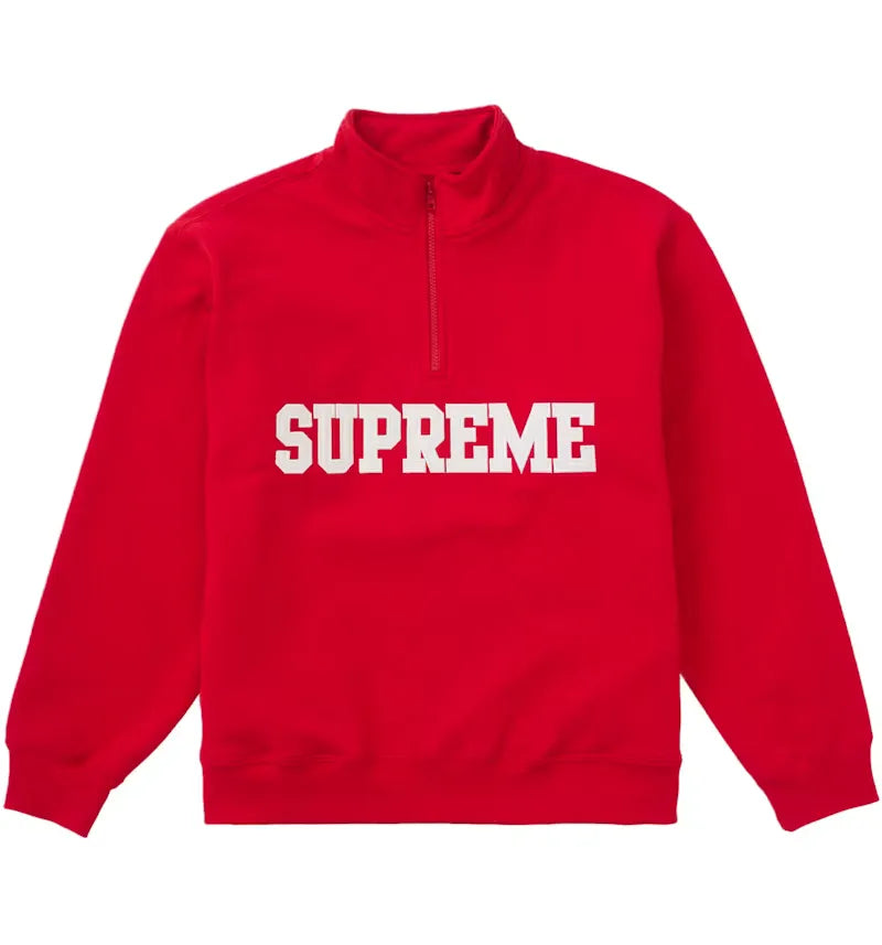 Supreme Collegiate Half Zip Pullover Red - vue 360