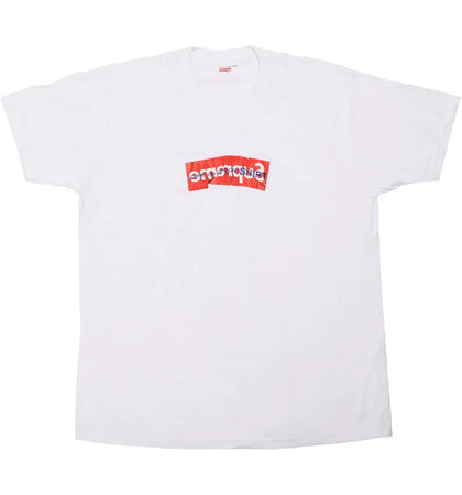 Supreme Comme Des Garcons SHIRT Box Logo Tee White - authentic Supreme apparel
