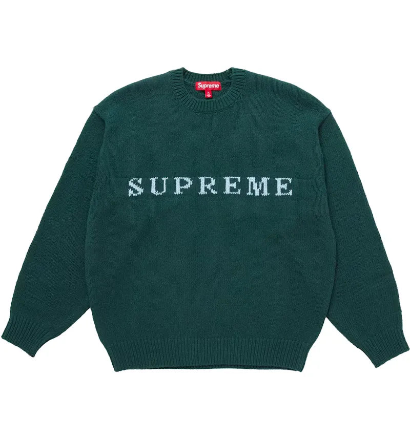 Supreme Contrast Logo Sweater (FW25) Pine - vue 360