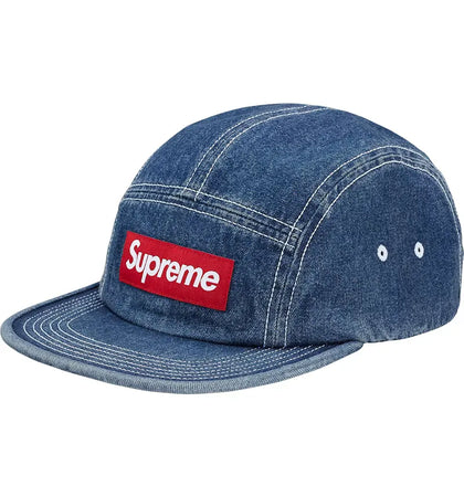 Supreme Contrast Stitch Camp Cap (SS18) Denim - authentic Supreme product