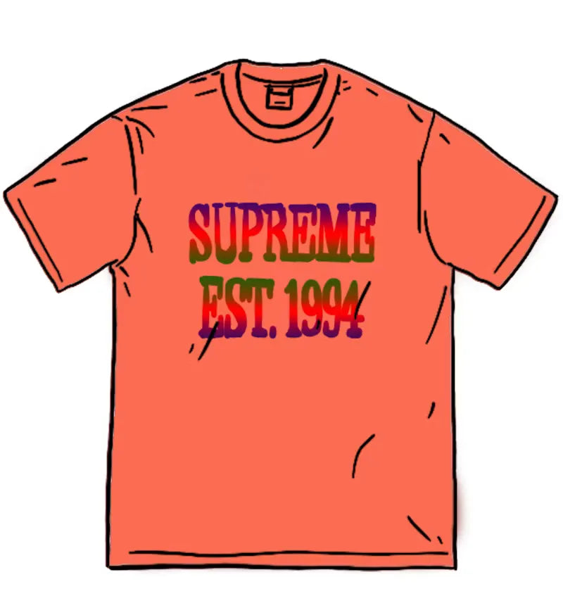 Supreme Cotton Mesh Gradient Logo S/S Top Dark Coral - vue 360